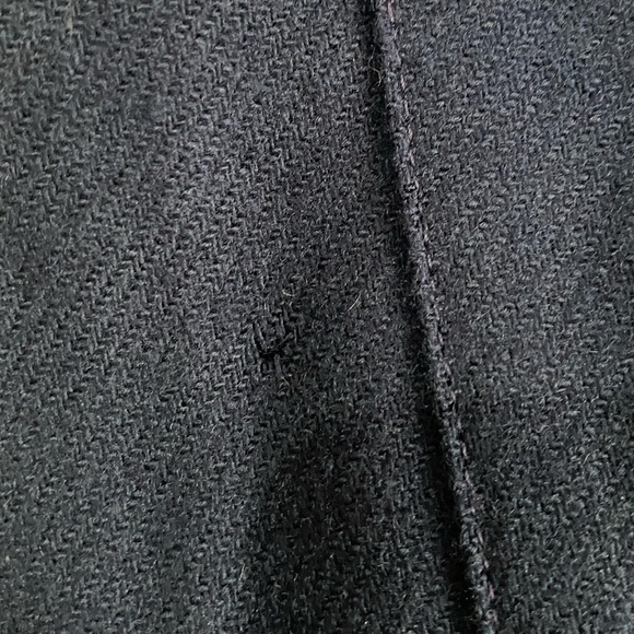 VINTAGE 1990s Y2K Pendleton Navy 100% Virgin Wool Tartan Plaid Trimmed Robe M - Picture 5 of 8